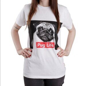 Criminal Damage Pug life white graphic t-shirt unisex small